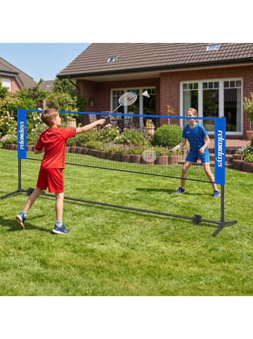relaxdays Badmintonnetz in Blau/ Schwarz - 4 Meter