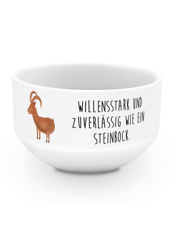Mr. & Mrs. Panda Müslischale Sternzeichen Steinbock mit Spruch in Weiß