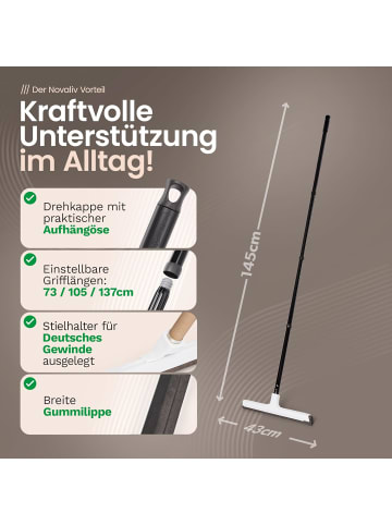 Novaliv Novaliv 2X Badabzieher Dusche Kunststoff 43cm I Wasser Abzieher Schieb in Weiß