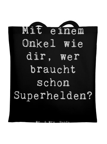 Tasche Spruch Super-Onkel mit Spruch in Schwarz