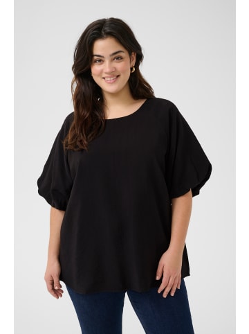 KAFFE curve Kurzarm-Bluse KCgabbi Regular fit in Black Deep