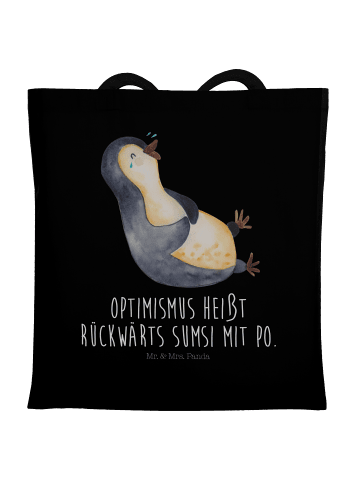 Mr. & Mrs. Panda Stoffbeutel Pinguin Lachen mit Spruch in Schwarz