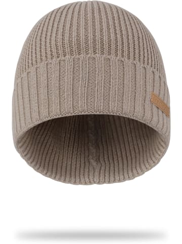 normani Merinowoll-Mütze glatt Yuma in Beige