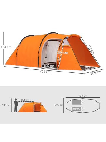 Outsunny Tunnelzelt in Orange 426L x 206B x 154H cm