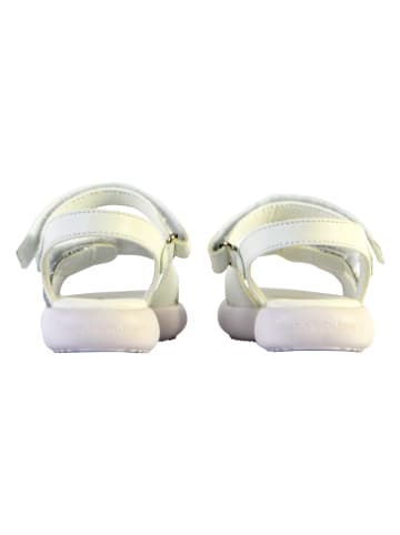 Calvin Klein Kinder-Sandalen mit Klettverschluss, Jeans-Look, V3A2-8050 Weiß