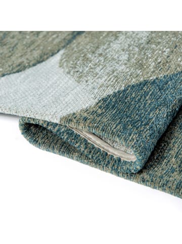 lola & moi Teppich Teal in Silber
