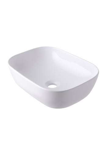 relaxdays Aufsatzwaschbecken in Weiß - (B)46 x (H)14 x (T)32 cm