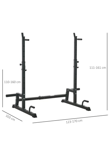 HOMCOM Hantelständer,170cm x 103cm x 111-161cm,schwarz