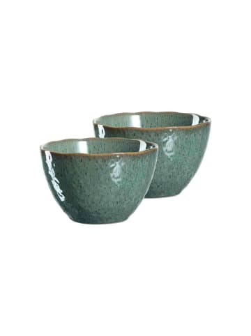 LEONARDO 2er Set Keramikschalen Matera in – ø 15.3 cm in Grün