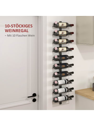 HOMCOM Weinregal in Schwarz 27L x 10B x 116H cm