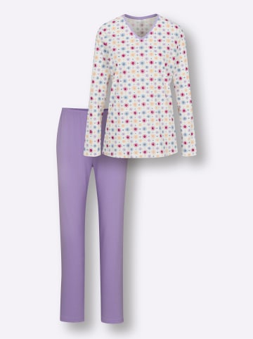 WITT WEIDEN Schlafanzug in ecru-lavendel-bedruckt