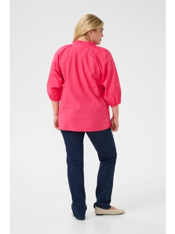 KAFFE curve Langarm-Bluse KClulla in Rasberry Flower Embroidery
