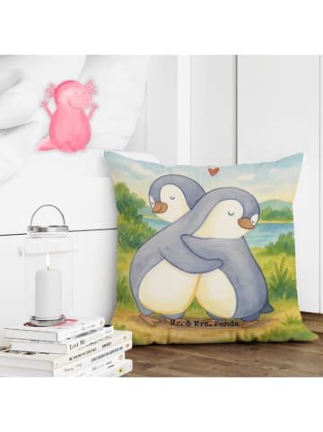 Mr. & Mrs. Panda 40x40 Kissen Pinguine Kuscheln Design ohne Spruch in Weiß