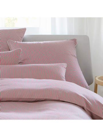 Elegante Bettwäsche Hamburger Streifen in bordeaux