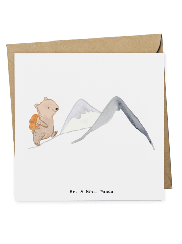 Mr. & Mrs. Panda Deluxe Karte Bär Bergsteigen ohne Spruch in Weiß