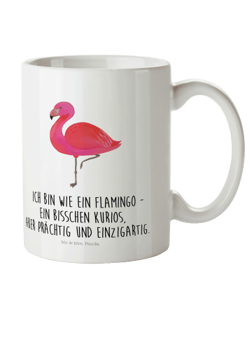 Mr. & Mrs. Panda Becher Flamingo Classic mit Spruch in Weiß