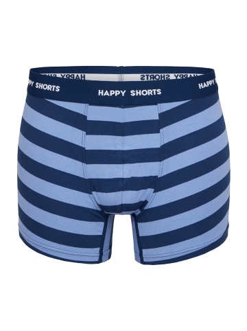 Happy Shorts Retro Pants Trunks in Mid Blue Blockstripe