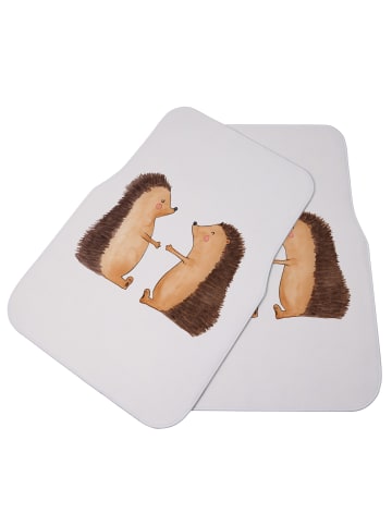 Mr. & Mrs. Panda Fußmatte Auto Igel Liebe ohne Spruch in Weiß