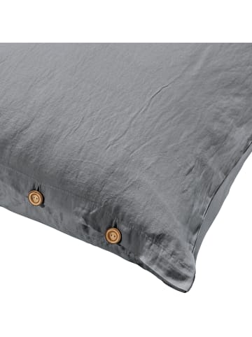 Erwin Müller Halbleinen, Leinen / Halbleinen Kuschelkissenbezug Deggendorf in silber