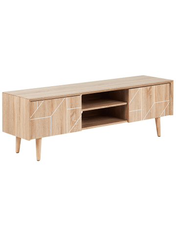 Beliani TV-Möbel FRANKLIN in Heller Holzfarbton - (W) 150 x (H) 51 x (L) 39 cm