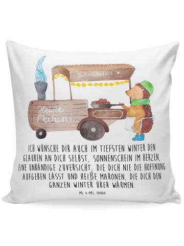 Mr. & Mrs. Panda Dekokissen 40x40 Igel Maronen mit Spruch in Weiß