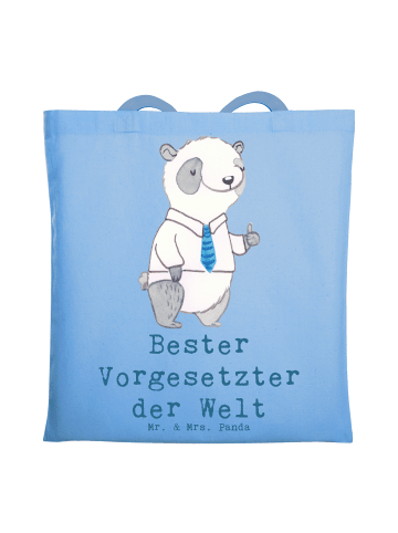 Mr. & Mrs. Panda Tragetasche Panda Bester Vorgesetzter der Welt ... in Sky Blue