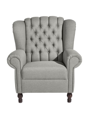 58 aufm Kessel OHRENBACKENSESSEL Katreen Bezug Flachgewebe Buche nussbaum dunkel / hellgrau