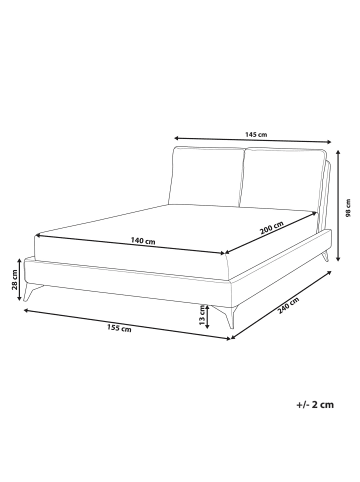 Beliani 2-tlg Doppelbett MELLE in Braun/Schwarz
