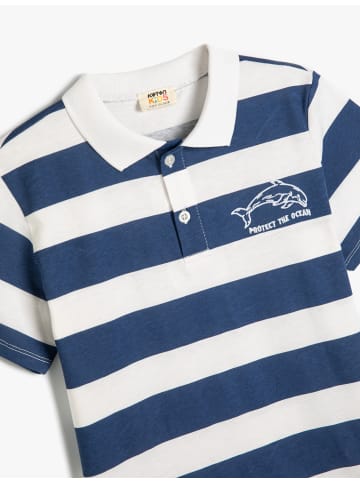 KOTON T-shirt in Weiß Gestreift