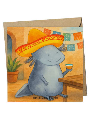 Mr. & Mrs. Panda doppelkarte Axolotl Tequila Design ohne Spruch in Weiß