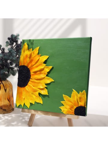 ARTNANAS  Exlusive 3D-Strukturmalerei Set – Sonnenblume grün