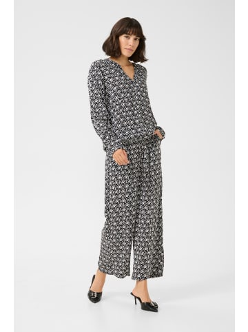 Kaffe Langarm-Bluse KAditte in Black/Moonstruck Retro Print