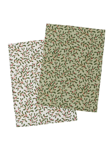 Boltze Küchentücher mit Muster MISTLETOE, 2er-Set in Mehrfarben, 50 x 0,5 x 70 cm