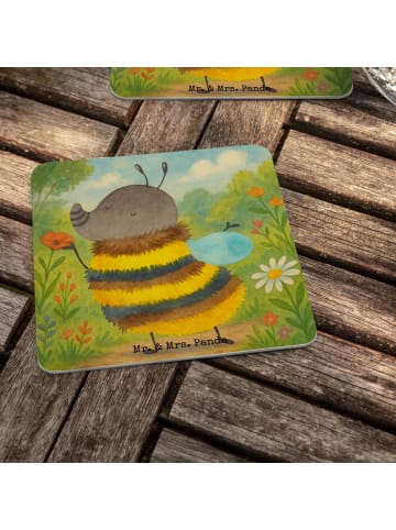 Mr. & Mrs. Panda Glasuntersetzer Hummel flauschig Design ohne Sp... in Weiß