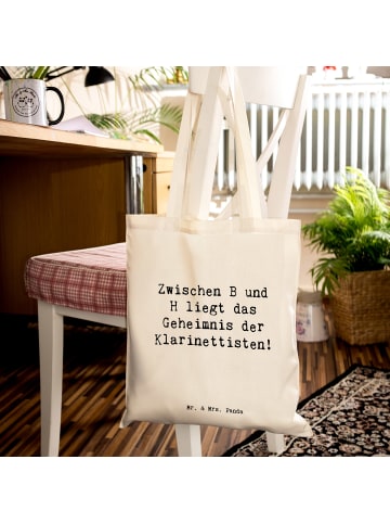 Mr. & Mrs. Panda Tragetasche Spruch Klarinette Geheimnis mit Spruch in Creme