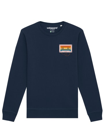wat? Apparel Sweatshirt Rainbow Cassette in Dunkelblau