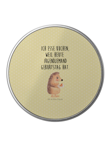 Mr. & Mrs. Panda Erinnerungsbox Igel Kuchenstück mit Spruch in Gelb Pastell