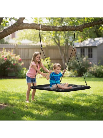 relaxdays Nestschaukel „eckig“ in Schwarz – (B)150 x (T)80 cm