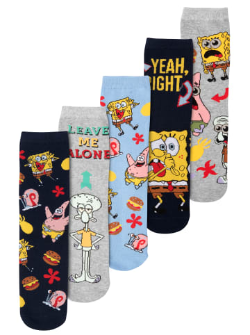 United Labels 5er Pack Spongebob Schwammkopf Socken Sneaker 40-45 in Mehrfarbig