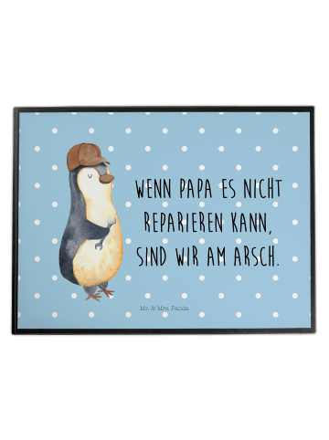 Mr. & Mrs. Panda Schreibtischunterlage Wenn Papa es nicht repari... in Blau Pastell