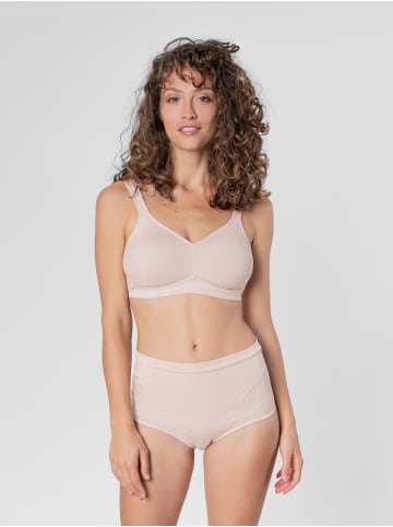 Erlich Textil  Henriette bügelloser Minimizer BH große Cups starker Halt aus Bio-Baumwolle - verstellbare Träger in cappuccino