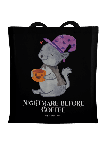 Mr. & Mrs. Panda Tasche Kater Kaffee mit Spruch in Schwarz