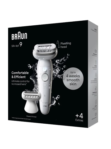 Braun Epilierer Rasierer 9-041 Silk-épil 9 in Weiß