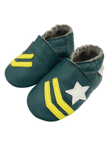 Bemesu Baby Krabbelschuhe aus Leder, weiche Lauflernschuhe mit rutschfester Sohle 