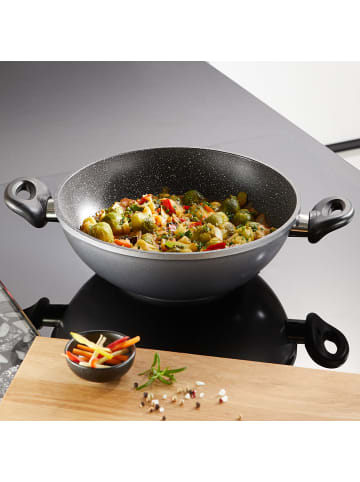 Stoneline Wokpfanne 32 cm | mit Deckel in Anthrazit
