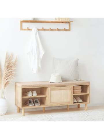 SoBuy Sitzbank in Natur - (B)121 x (H)49 x (T)35cm