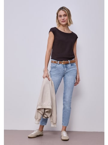 Street One Mid Waist Slim Leg Jeans im Slim Fit in Blau