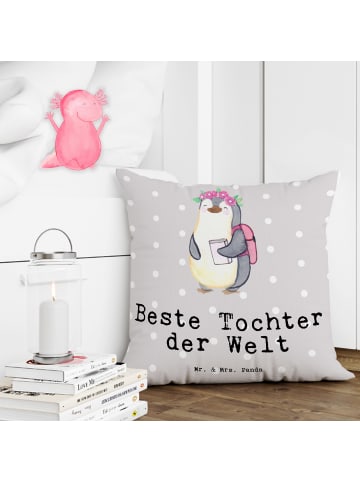 Mr. & Mrs. Panda Kissen 40x40 Pinguin Beste Tochter der Welt mit... in Grau Pastell