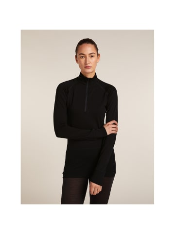 icebreaker Unterhemd Wo Merino 200 ZoneKnit LS Half in Schwarz01113