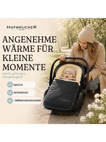 Hofbrucker Lammfell Fußsack Maxi für Babyschale in Schwarz